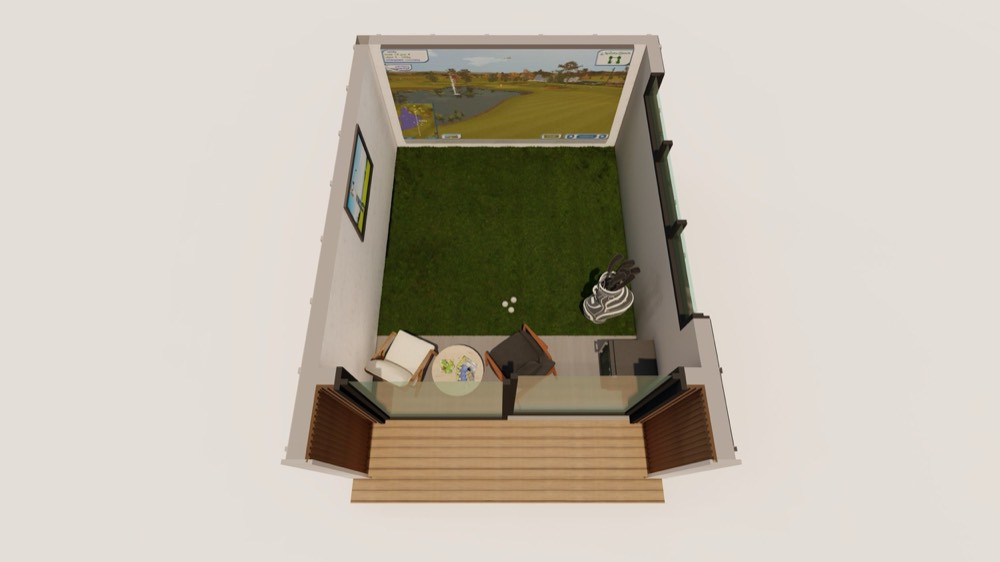 Golf Simulator Studio — concept rendering of a simulator room