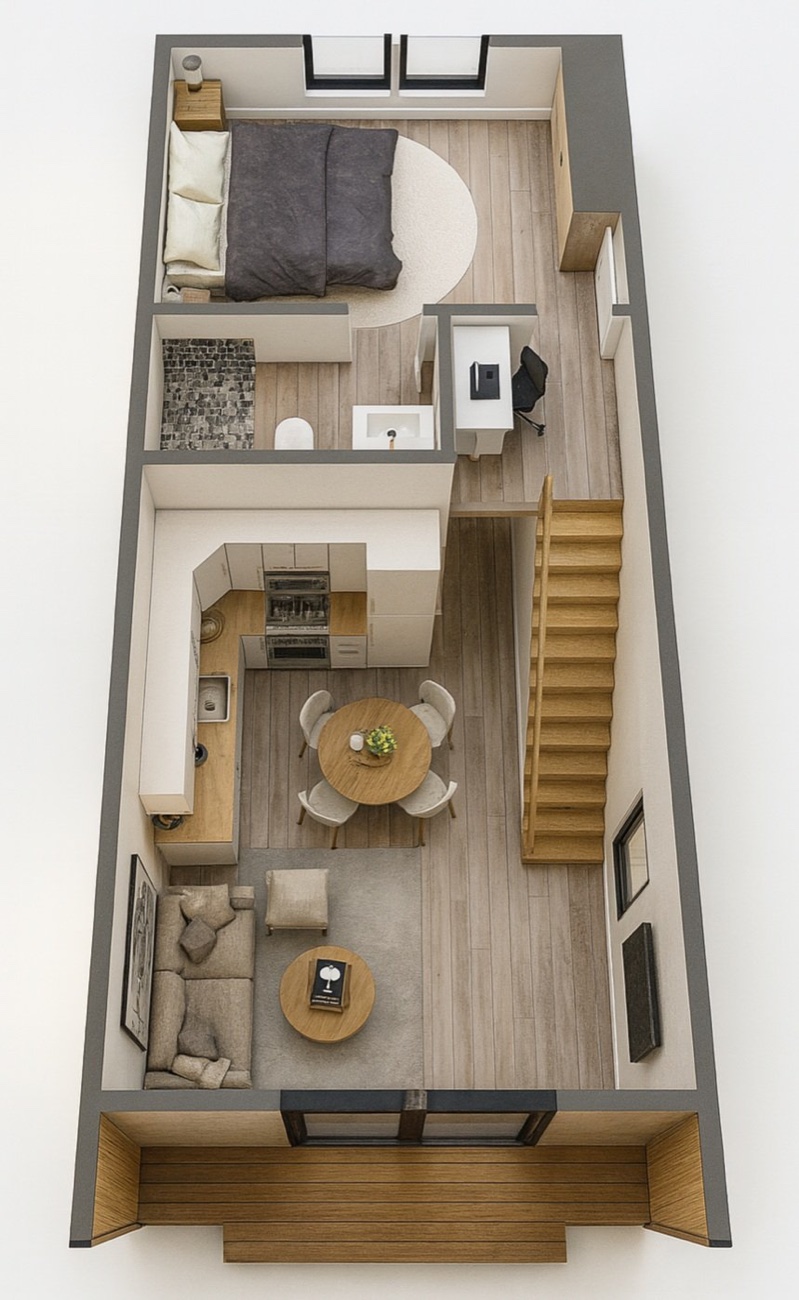 Pod Villa floor plan — standard layout