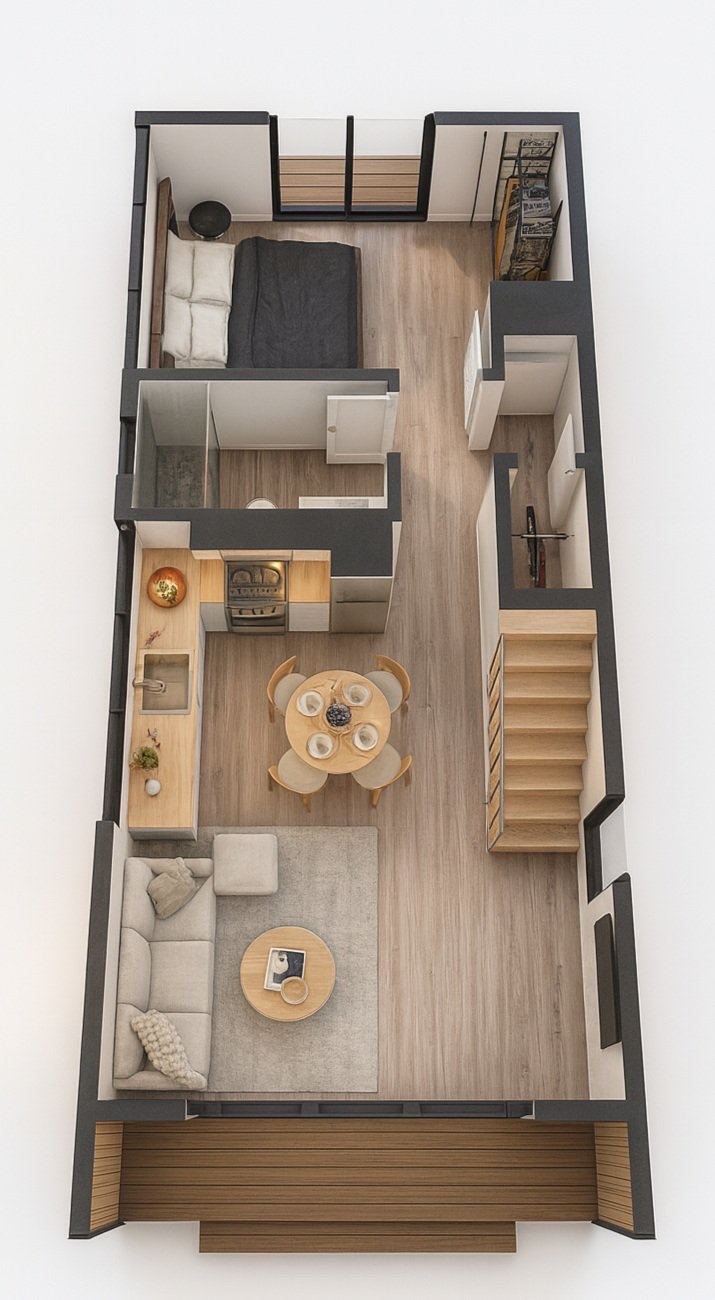 Pod Villa floor plan — extended layout